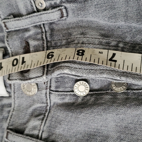 Agolde Nico highrise slim grey silver stretched button fly jeans size 23 - Picture 5 of 16